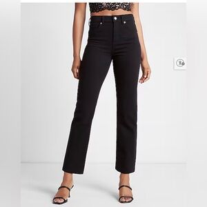 Express High Waisted Black Straight Ankle Jeans - Size 0S